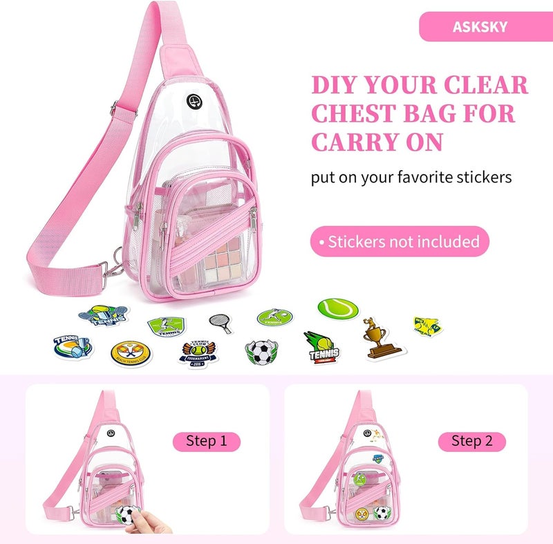 ASKSKY Clear Bag for Stadium Events, Clear Backpack Purse for Women Waterproof PVC Crossbody Fanny Pack for Concert - Image 5